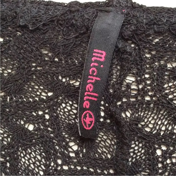 Michelle Women's Black Lace Tank Top V-Neck Sheer Stretch Size Small S - Picture 2 of 5